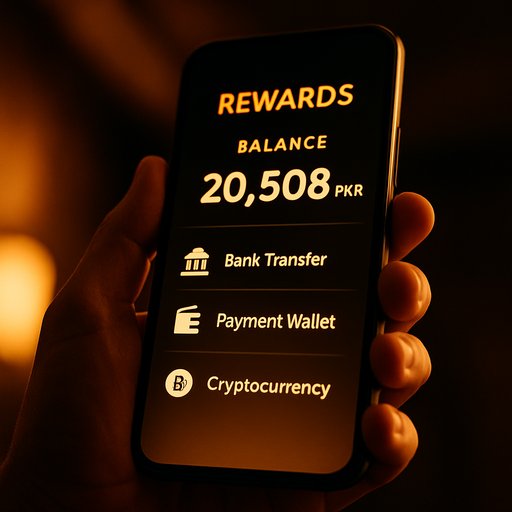 Screen showing rewards and payout options